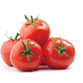 Tomatos with a light shadow isolated on white