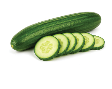 A cucumber is cut into slices and placed next to a whole cucumber. Description generated by AI