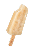 A large ice cream cone with a bite taken out of it. Description generated by AI