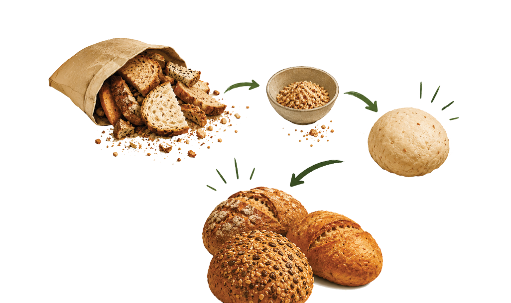 A bag of bread is being poured into a bowl. Description generated by AI