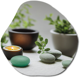 Wallpaper background of beauty treatment items for spa procedures on white wooden table. massage stones, essential oils and sea salt. copy space